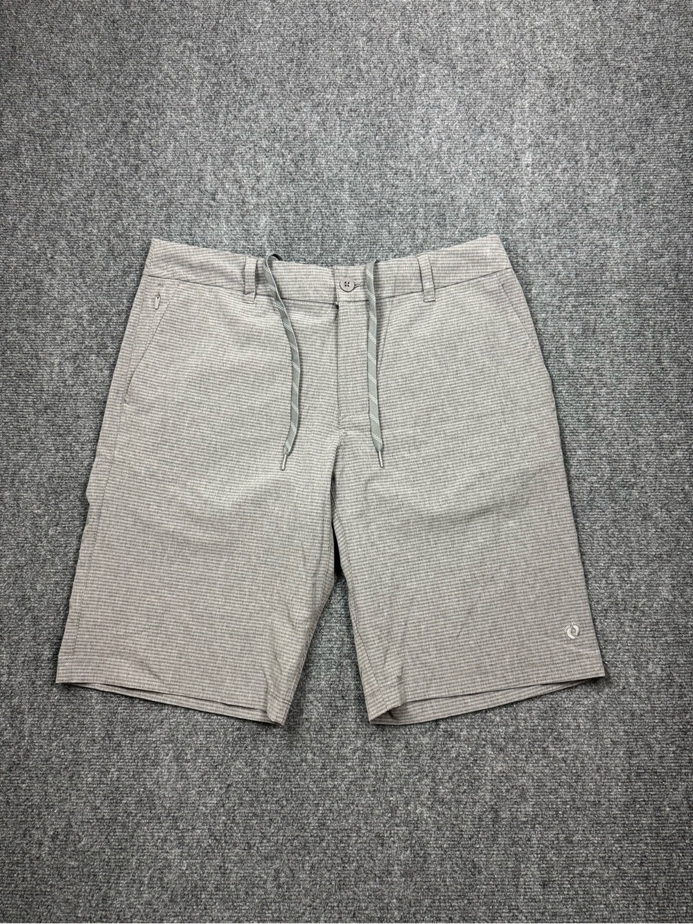 Hang Ten Hybrid Shorts Mens 34 Waist Gray Striped Lightweight Quick Dry Swim